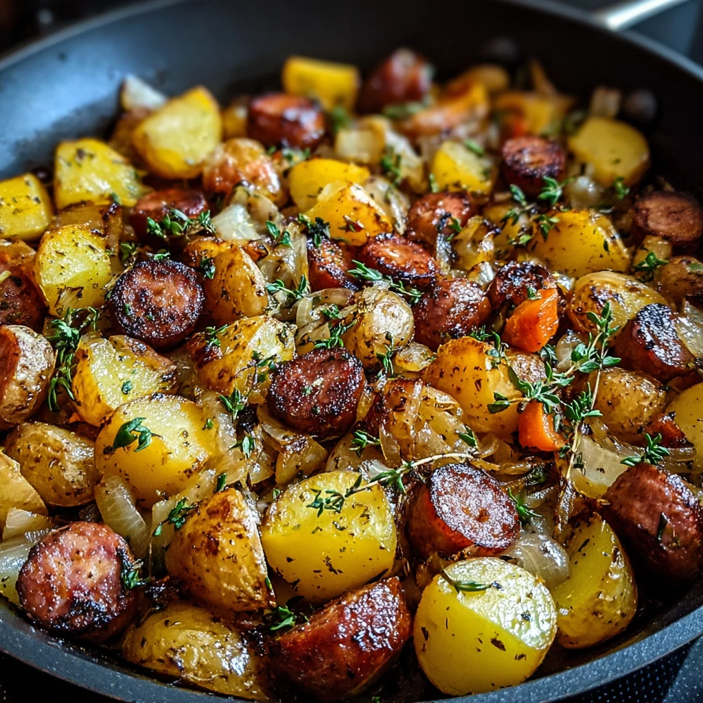 Create Hearty Beef Sausage Potato Skillet Minutes
