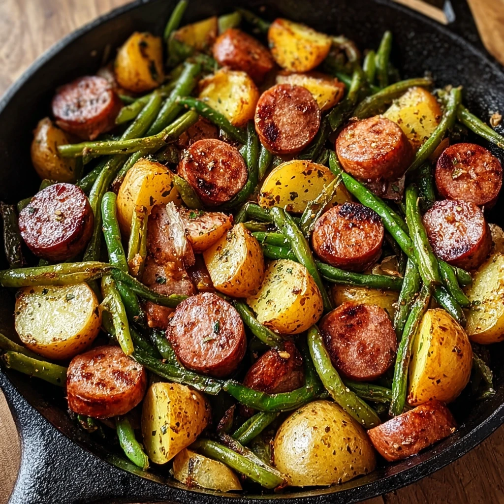 Enjoy the Flavorful Smoked Sausage Potatoes Green Beans Recipe Today!