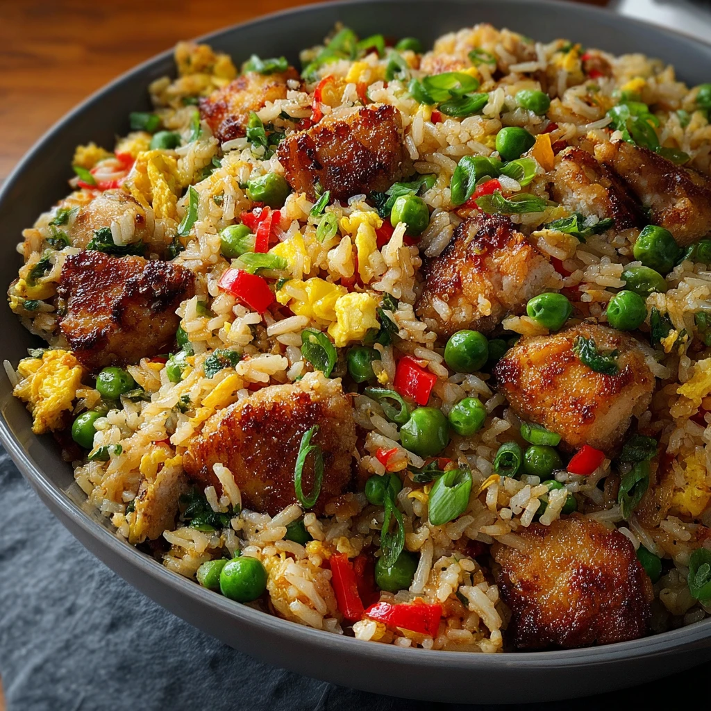 High Protein Garlic Chicken Recipe Crispy Garlic Chicken Fried Rice Best Protein-packed Fried Rice Healthy Garlic Chicken ...