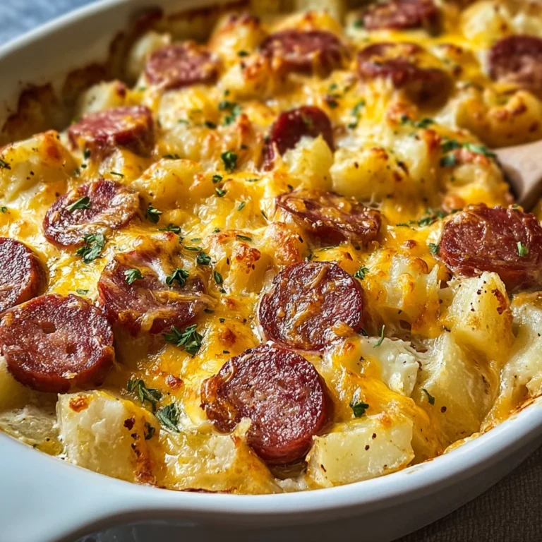 Indulge This Hearty Kielbasa Cheesy Potato Casserole Recipe