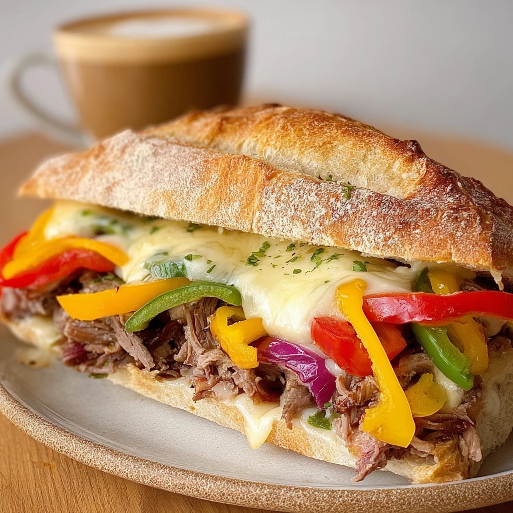 Loaded Cheesesteak Ciabatta Sandwich Terrific Melty Steps