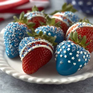 Patriotic 4th of July Chocolate Covered Strawberries