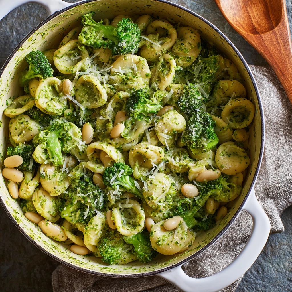 Pesto Pasta Broccoli White Beans