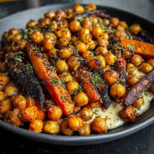 Roasted Carrot and Chickpea Bowl
