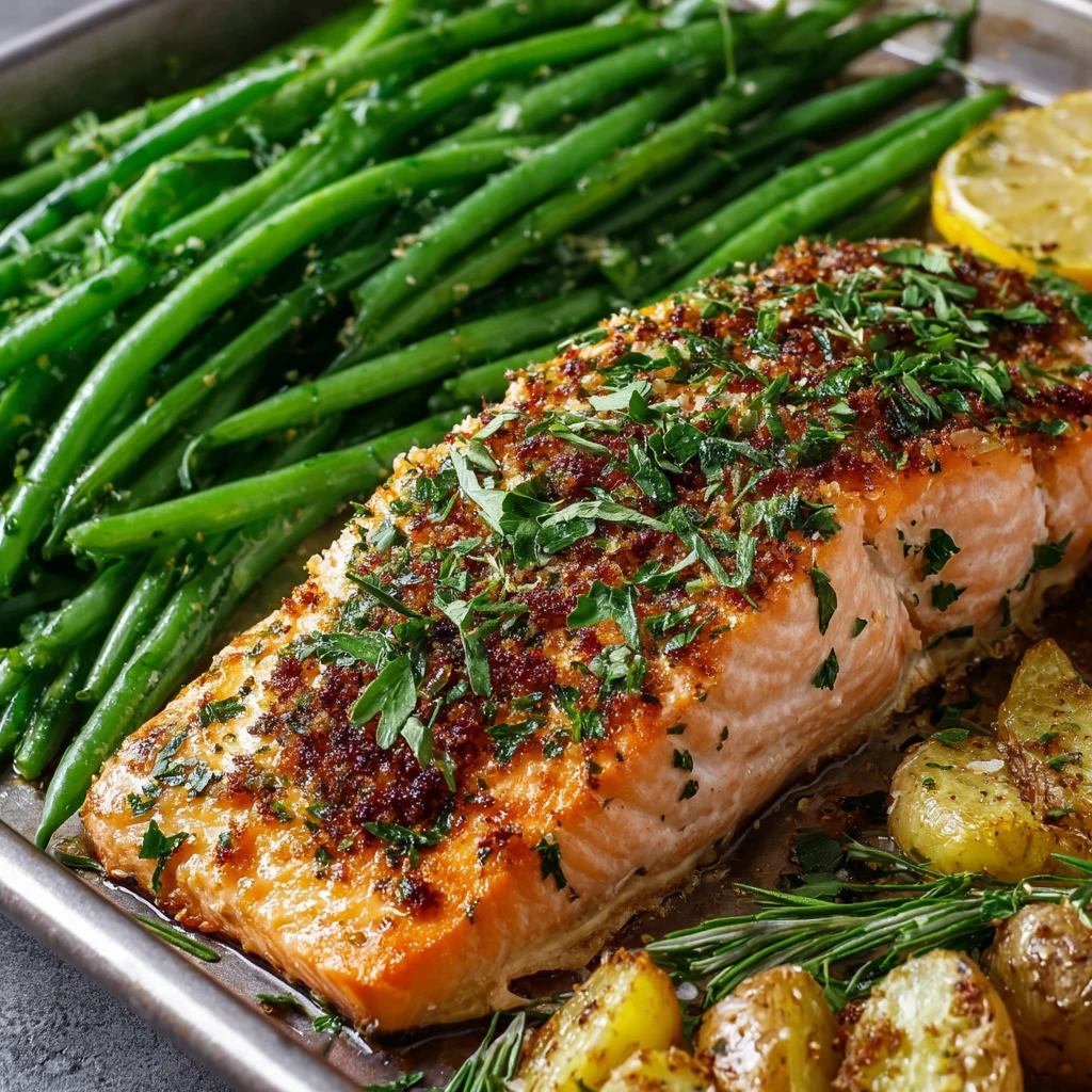 Salmon Green Beans Sheet Pan Dinner