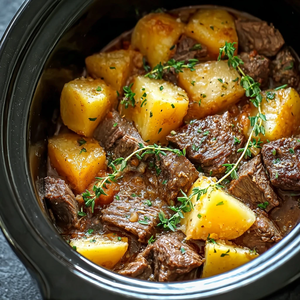 Slow Cooker Steak And Cheddar Recipe Hearty Steak Potato Casserole Slow Cooker Best Slow Cooker Steak Casserole Cozy Night...