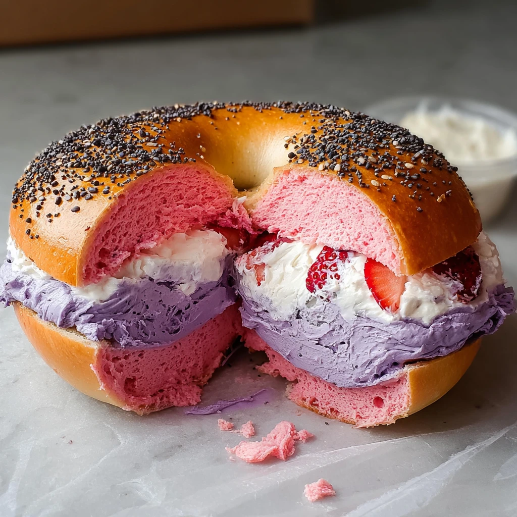 Strawberry Bagel with Blueberry Cream Cheese: 9 Wonderful Bakery Steps