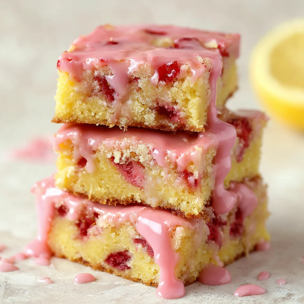 Strawberry Lemon Blondies