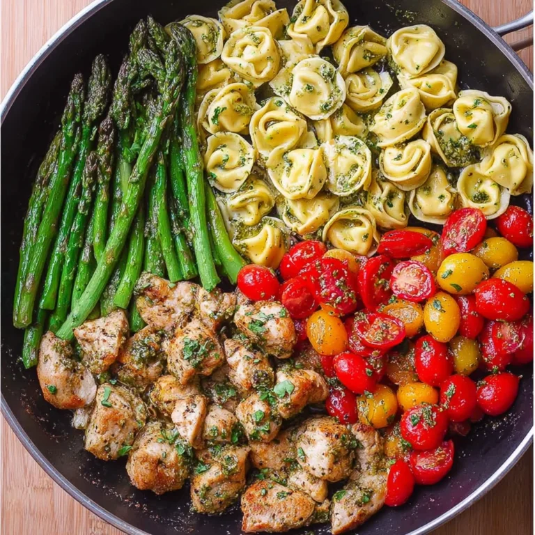 Tortellini With Asparagus And Tomatoes Tortellini With Chicken And Vegetables Chicken Veggie Tortellini Pesto Chicken Ravi...