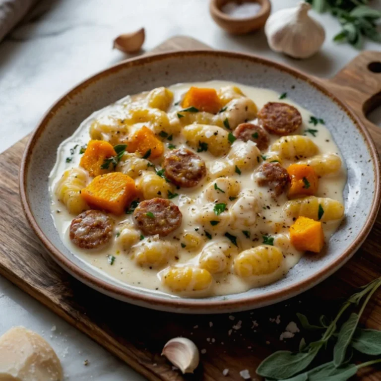 Creamy Butternut Squash Gnocchi with Chicken Sausage