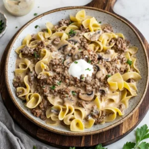 Easy Ground Beef Stroganoff (No Cream Soup)