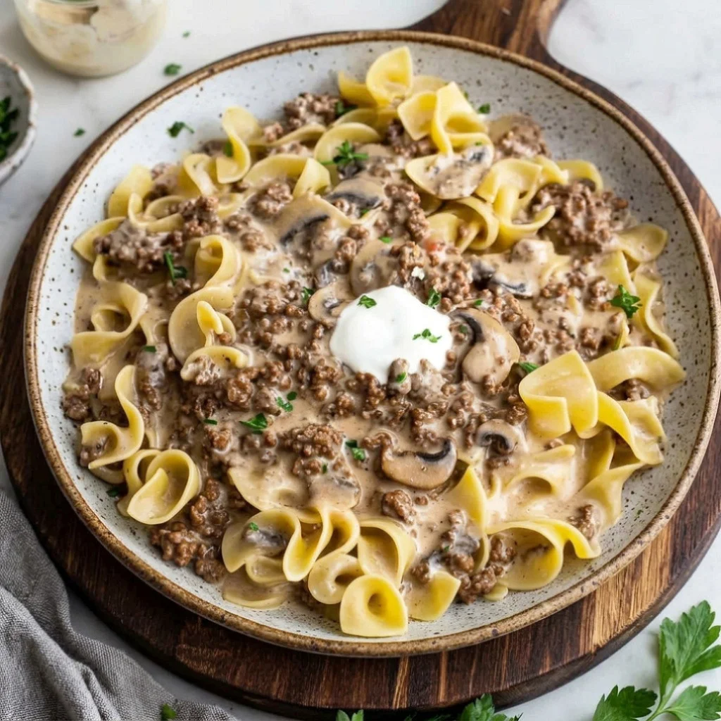 Easy Ground Beef Stroganoff