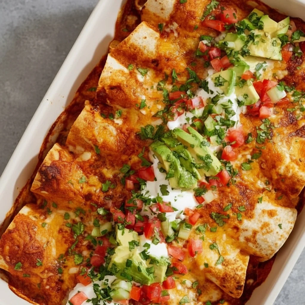 Red and Green Chicken Enchiladas