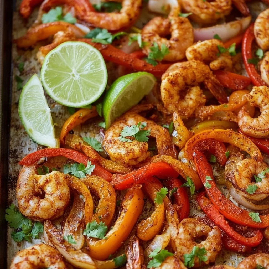 Sheet Pan Shrimp Fajitas