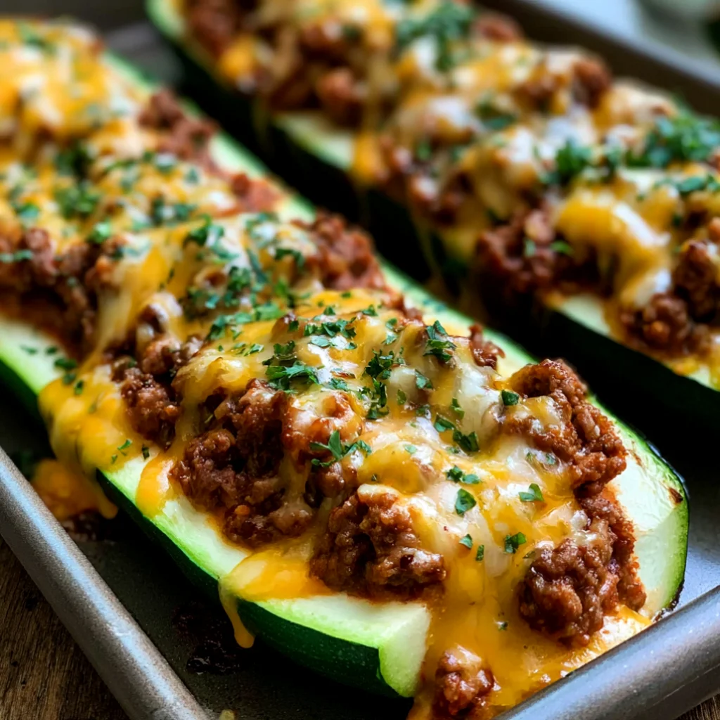 30-Min Ground Beef Zucchini Boats