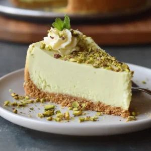 Creamy Pistachio Cheesecake with Graham Cracker Crust Bliss