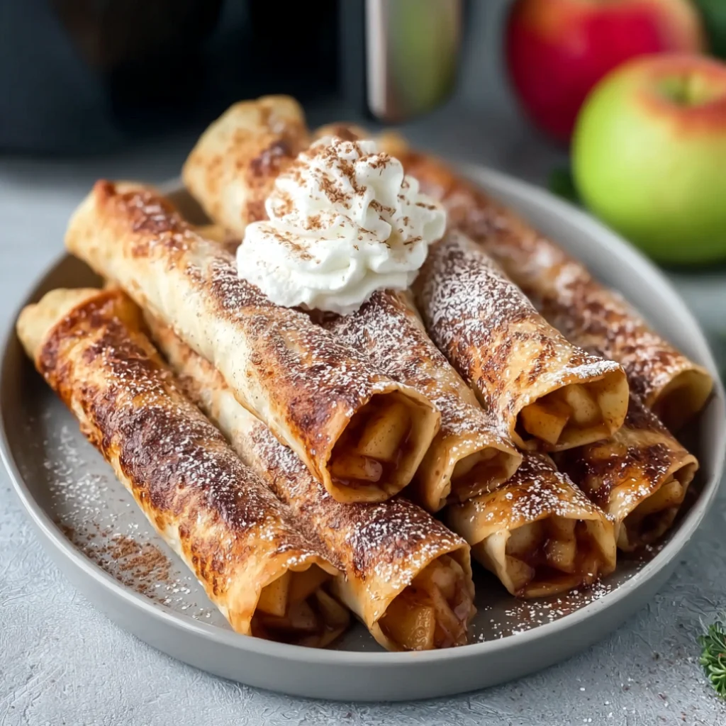 Crispy Air Fryer Apple Pie Taquitos