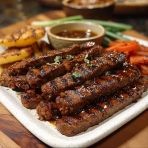Grill Pan Honey Glazed Steak Strips & Easy and Tasty