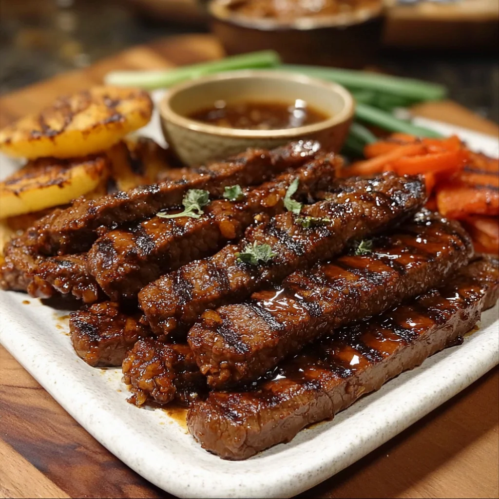 Grill Pan Honey Glazed Steak Strips