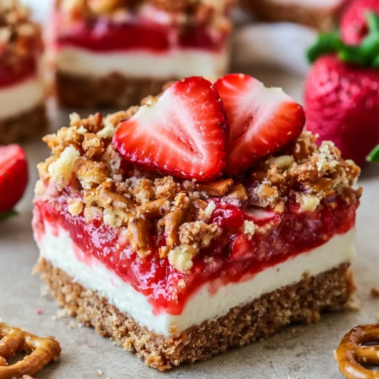 strawberry cheesecake pretzel crunch bars
