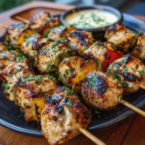 Juicy Grilled Chicken Bites on Skewers & Tasty and Easy