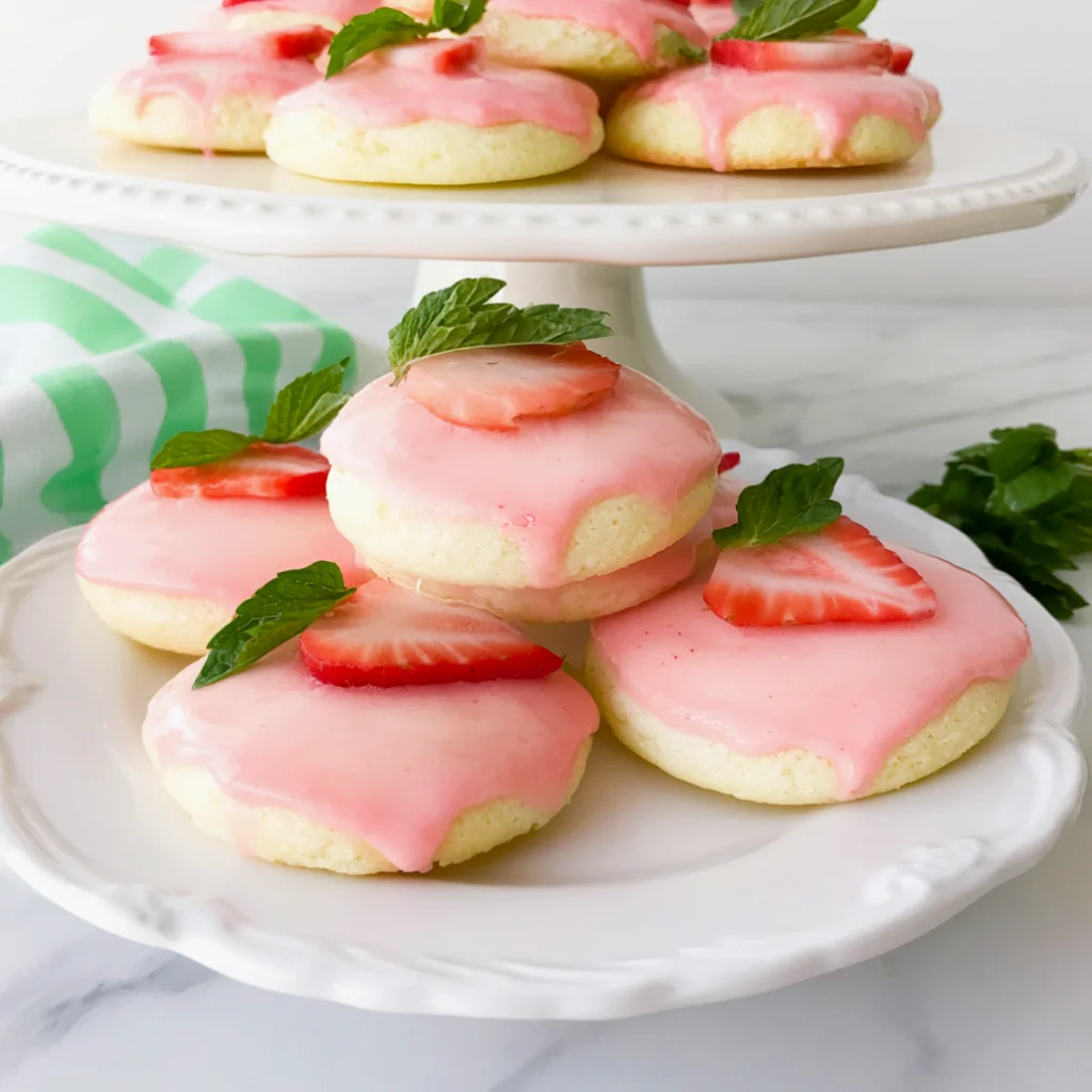 Ridiculously Easy Strawberry Lemonade Meltaway Cookies