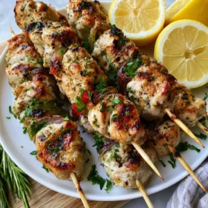Savor Juicy Greek Style Chicken Tender Skewers This Summer