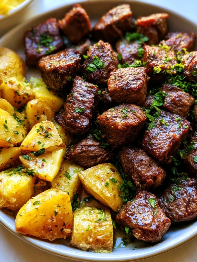 Steak Bites and Potatoes with Garlic Butter