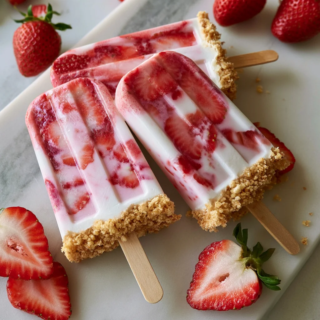 strawberry milk ice pops