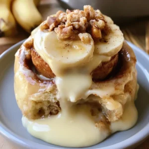 The Best Banana Pudding Cinnamon Rolls with Gooey Vanilla Joy