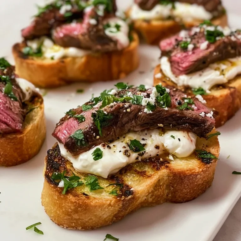 Burrata and Steak Crostini