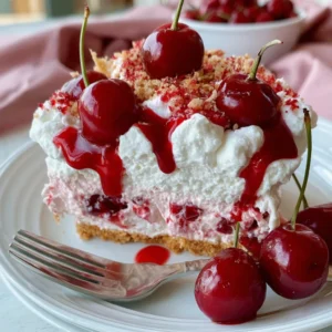 Cherry Cheesecake Cloud Dessert & Delicious and Delightful