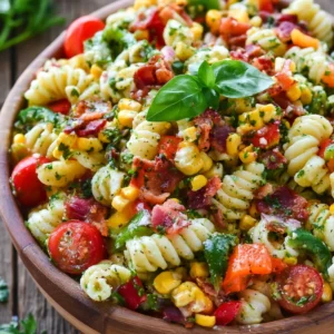 Delightful & Easy Bacon and Bell Pepper Corn Pasta Salad