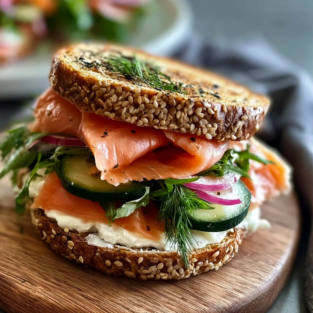 Easy and Delicious Smoked Salmon Sandwich with Cream Cheese