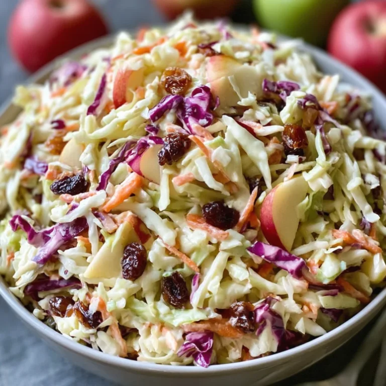 easy creamy apple raisin coleslaw