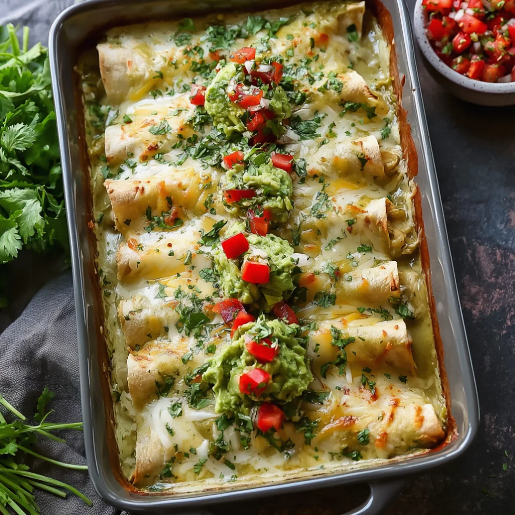 Easy Green Chicken Enchiladas