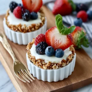 Frozen Yogurt Granola Cups with Berries