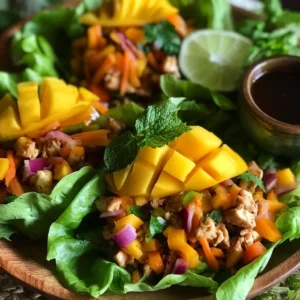 Mango Chicken Lettuce Wraps & Delicious and Delightful