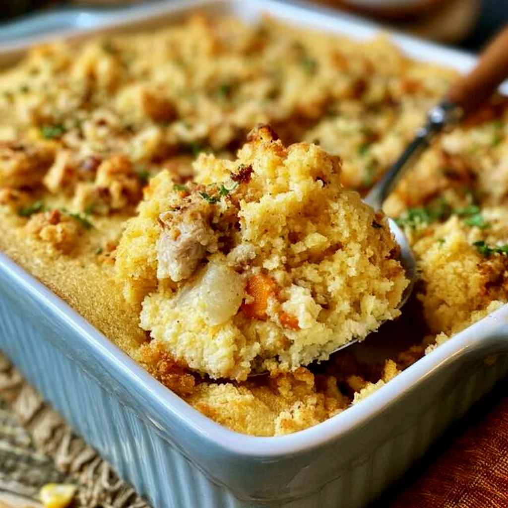 old-fashioned chicken and cornbread dressing