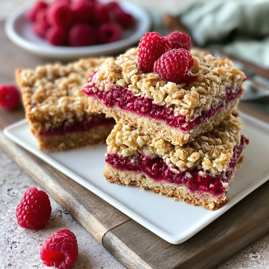 Raspberry Oatmeal Crumble Bars