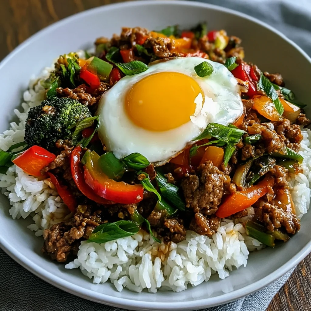 Spicy Ground Beef Stir-Fry Bowl