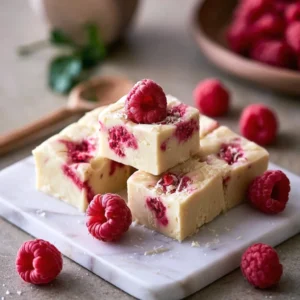 White Chocolate Raspberry Fudge